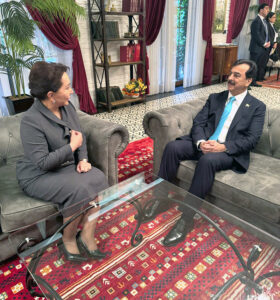 Chairman Senate, Syed Yousuf Raza Gillani in a meeting with Tanzila Narbaeva, Speaker of Senate of Oliy Majlis of Republic of Uzbekistan on the side lines of the 15th Plenary Session of the Asian Parliamentary Assembly (APA).