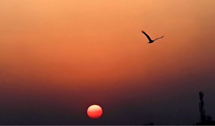 An attractive view of sunset during evening time in the Provincial Capital