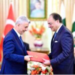 President of Turkiye, Recep Tayyip Erdogan and Prime Minister of Pakistan Muhammad Shehbaz Sharif witness exchange of MoUs and Agreements signed between Turkiye and Pakistan with regard to cooperation in different fields