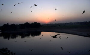 An attractive view of sunset during evening time in the Provincial Capital