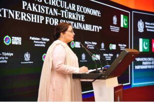 Coordinator to PM for Climate Change, Romina Khurshid Alam addressing an event on Pakistan-Türkiye Partnership for Sustainability