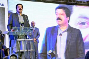 Governor of Punjab Sardar Saleem Haider Khan addressing during 9 Bell Medex Annual Ceremony
