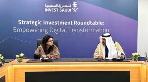 Minister of State for IT and Telecommunication, Shaza Fatima Khawaja meeting with Assistant Minister of Investment of the Kingdom of Saudi Arabia (KSA), H.E. Ibrahim Al Mubarak.