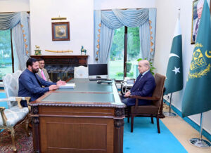 MNA Muhammad Idrees calls on Prime Minister Muhammad Shehbaz Sharif.