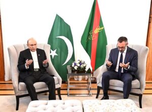 President Asif Ali Zardari offering Fateha over the demise of Prince Karim Aga Khan with Prince Rahim Al-Hussaini Aga Khan.
