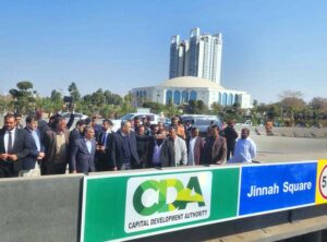 Federal Minister for Interior Mohsin Naqvi visiting Serena Chowk Interchange Project.