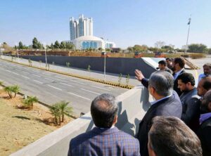 Federal Minister for Interior Mohsin Naqvi visiting Serena Chowk Interchange Project.