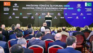 Prime Minister Muhammad Shehbaz Sharif addresses the Pakistan Turkiye Business Forum