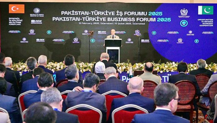 Prime Minister Muhammad Shehbaz Sharif addresses the Pakistan Turkiye Business Forum