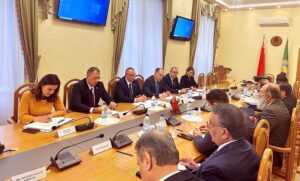 Federal Minister for Commerce, Jam Kamal Khan, and Belarusian Minister for Energy, Aleksey Kushnarenko, holding joint presser on the conclusion of 8th Pakistan-Belarus Joint Ministerial Commission meeting.