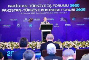 Prime Minister Muhammad Shehbaz Sharif addresses the Pakistan Turkiye Business Forum