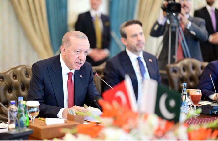 Turkish President Recep Tayyip Erdogan speaks at the 7th Session of Pakistan-Türkiye High Level Strategic Cooperation Council (HLSCC)