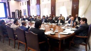 Sindh Chief Minister Syed Murad Ali Shah presides over a cabinet meeting at CM House.