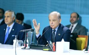 Prime Minister Muhammad Shehbaz Sharif addresses a delegation of prominent Pakistani Businessmen and investors.