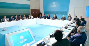 Prime Minister Muhammad Shehbaz Sharif addresses a delegation of prominent Pakistani Businessmen and investors.