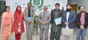 Managing Director Pakistan Bait-ul-Mal (PBM) Senator Capt. Shaheen Khalid Butt and World Health Organization (WHO) Deputy Representative in Pakistan Ms. Ellen in a group photo after a meeting to explore the horizons of possible collaborative measures for improving the treatment access to the children with cancers, at PBM Head Office
