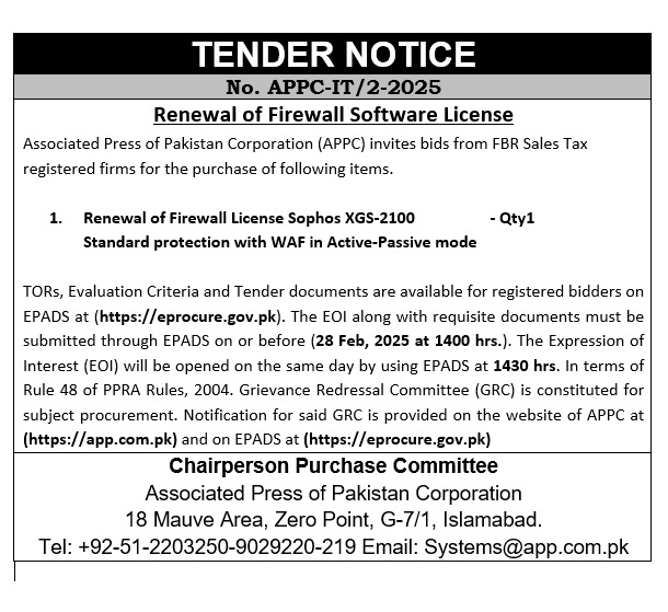 Tender Notice