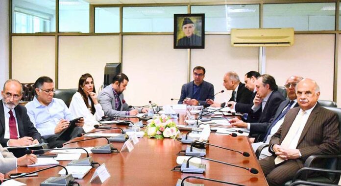 Adviser to the Prime Minister on Privatisation /Chairman Privatisation Commission, Muhammad Ali chairing the meeting of the Privatisation Commission Board