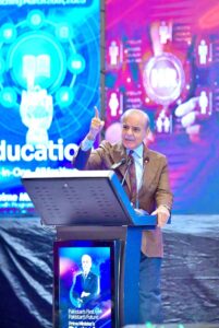Prime Minister Muhammad Shehbaz Sharif addresses the launching ceremony of Prime Minister's Digital Youth Hub
