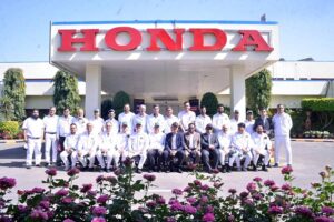Special Assistant to the Prime Minister Haroon Akhtar khan invited as the chief guest on the landmark ceremony of Honda Atlas Cars Pakistan's first ever export of completely built-up units from the country