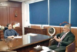 Federal Minister for Maritime Affairs Muhammad Junaid Anwar Chaudhry meets Chairman PQA - Discussing Port Development and Challenges.