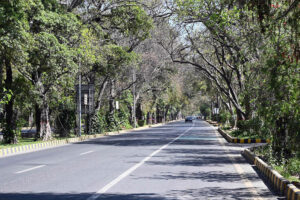 A deserted view of the Provincial Capital as most residents have travelled to their hometowns to celebrate Eid with their families