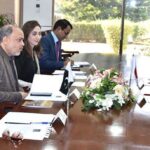 Senator Nadeem Ahmed Bhutto, Convener Pak-Japan friendship group in the senate exchanging views with HE Mr. Akamatsu Shuichi, Ambassador of Japan at Parliament House