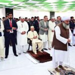 President Asif Ali Zardari offering Eid-ul-Fitar prayers at Zardari House