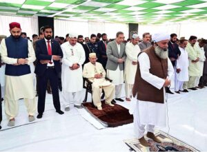 President Asif Ali Zardari offering Eid-ul-Fitar prayers at Zardari House