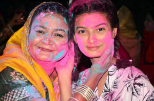 State minster for Religious Affairs, Kheal das kohistani addressing during Holi festival ceremony, the vibrant Hindu Spring Festival of Colors at Durga Shiv Temple on last night.