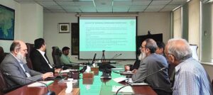 Federal Minister for Commerce Jam Kamal Khan chairs a briefing at the Ministry of Commerce, reviewing the National Compliance Centre (NCC)'s progress and discussing the World Bank mission visit with Dr. Nabeel Amin, Head of NCC, and the NCC team