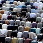 A large number of faithful offering Namaz-e-Juma-tul-Wida (Friday prayer) at Qadeemi Jamia Masjid during holy month of Ramzan
