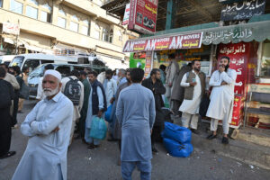 People waiting for Bus at Pirwadhai Bus Terminal leaving for their hometowns to celebrate Eid ul Fitr with their loved ones