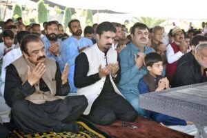 Advisor to Prime Minister on Political & Public Affairs Rana Sanaullah Khan is offering Eidul Fitr prayers at his public secretariat