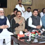Advisor to Prime Minister on Political & Public Affairs Rana Sanaullah Khan talking to media persons after Eidul Fitr prayers at his public secretariat