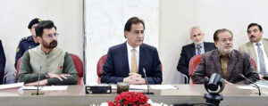 Speaker National Assembly Sardar Ayaz Sadiq in a meeting with members delegates from Harvard University United States of America at Parliament House.