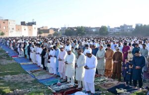 Advisor to Prime Minister on Political & Public Affairs Rana Sanaullah Khan is offering Eidul Fitr prayers at his public secretariat