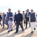 Prime Minister Muhammad Shehbaz Sharif being briefed about the layout plan of Danish University of Emerging Sciences