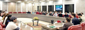 Speaker National Assembly Sardar Ayaz Sadiq in a meeting with members delegates from Harvard University United States of America at Parliament House.