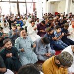 Large number of people offering dua after Namaz-e-Juma-tul-Wida (Friday prayer) at of the holy month of Ramadan at Jamia Masjid 1122