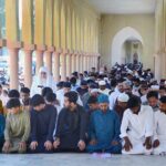 A large number of people offering Eidul Fitr prayers at Eidgah