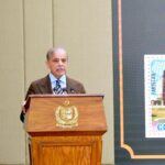 Prime Minister Muhammad Shehbaz Sharif addressing a ceremony to mark the Golden Jubilee of the establishment of the Council of Islamic Ideology