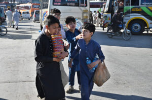 People waiting for Bus at Pirwadhai Bus Terminal leaving for their hometowns to celebrate Eid ul Fitr with their loved ones