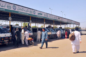People are leaving for their hometowns at the General Bus Stand to celebrate Eid ul Fitr festival with their loved ones