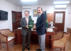 Federal Minister Parliamentary Affairs Dr. Tariq Fazal Ch meeting with Turkish Ambassador to Pakistan Dr. Irfan Neziroglu in his office