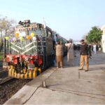A view of Jaffar Express train is decorated during inaugurated ceremony at Cantt Railway Station