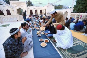 Faithful break their fast at Darwesh Masjid during Holy Fasting Month of Ramzanul Mubarak