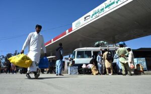People leaving for their hometowns from Pirwadhai Bus Terminal to celebrate Eid holidays with their loved ones