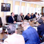 Federal Minister for Finance and Revenue, Senator Muhammad Aurangzeb meeting with the leadership of the All Pakistan Textile Mills Association (APTMA) at the Finance Division