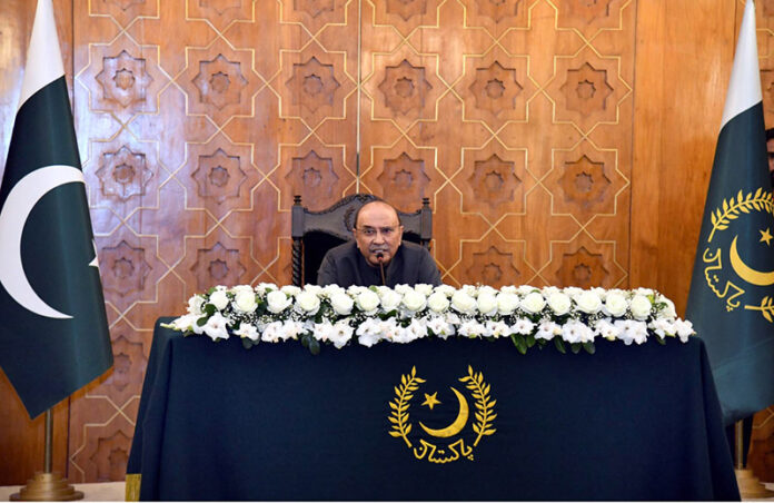 President Asif Ali Zardari addressing an Iftar Dinner ceremony hosted by him for the orphaned children under the care of Pakistan Orphan Care Forum, at Aiwan-e-Sadr